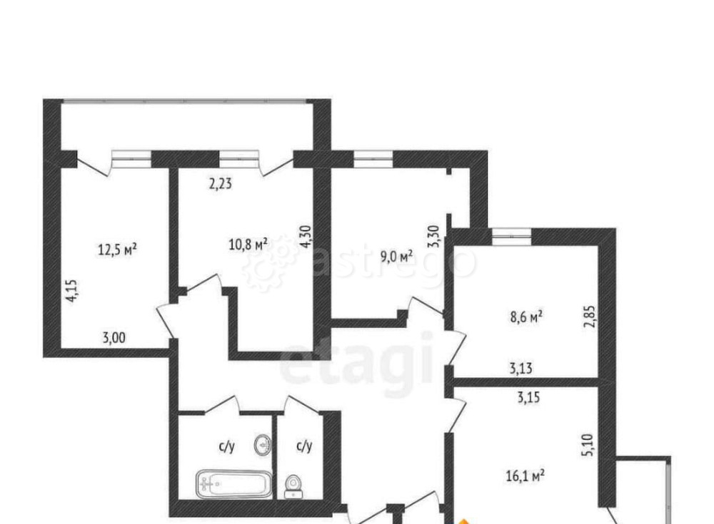 4-комн. квартира, 116 м2, 3/16 эт. Белгород - изображение 4