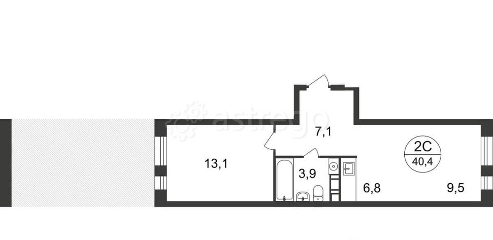 2-комн. квартира, 40 м2, 2/17 эт. Люберцы - изображение 4
