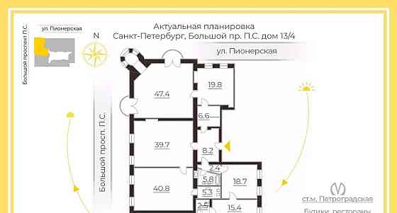 4-комн. квартира, 216.4 м2, 5/6 эт. Санкт-Петербург