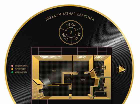 2-комн. квартира, 59 м2, 3/7 эт. Санкт-Петербург