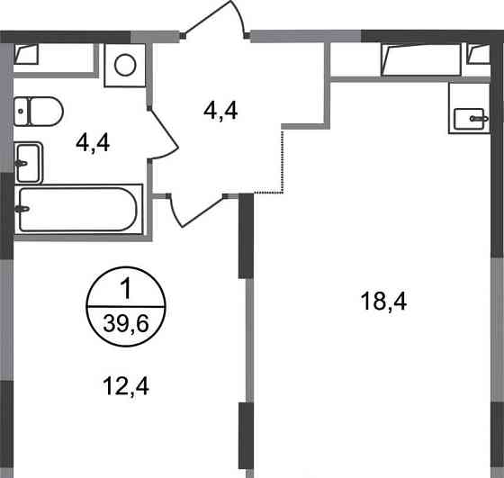 1-комн. квартира, 39 м2, 16/17 эт. Москва