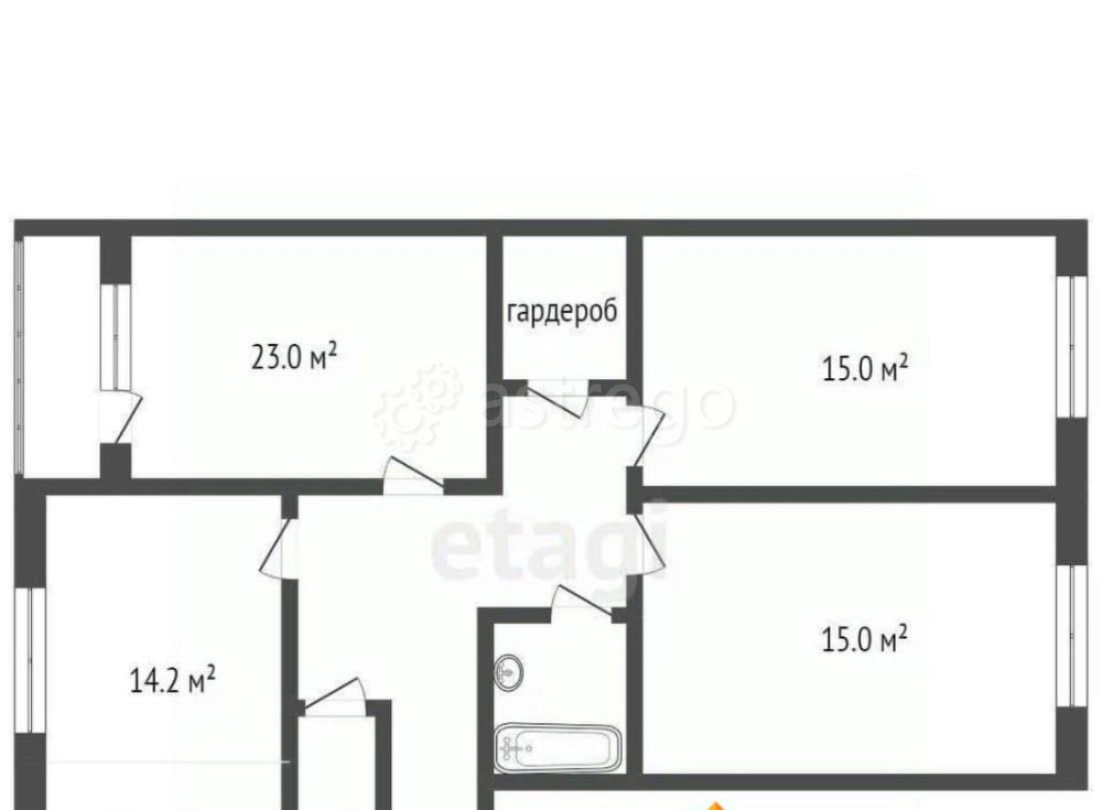 3-комн. квартира, 93.1 м2, 1/5 эт. Котлас - изображение 4