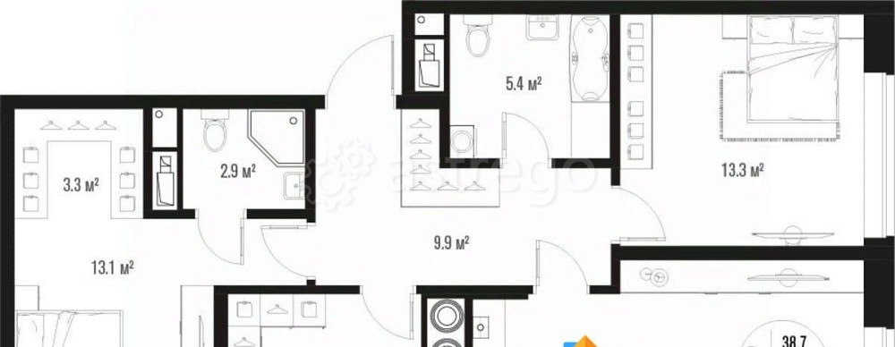 3-комн. квартира, 87 м2, 7/17 эт. Астрахань - изображение 2