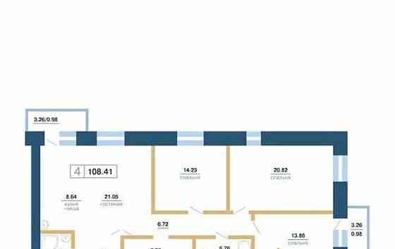 4-комн. квартира, 108.48 м2, 7/7 эт. Красноярск
