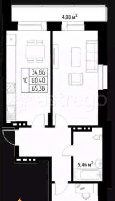 Студия, 70.34 м2, 8/9 эт. Горно-Алтайск - изображение 1