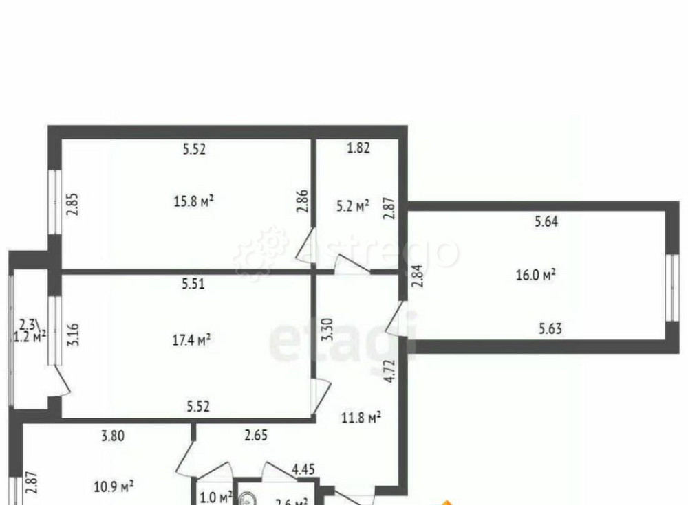 3-комн. квартира, 80.7 м2, 4/10 эт. Санкт-Петербург - изображение 4