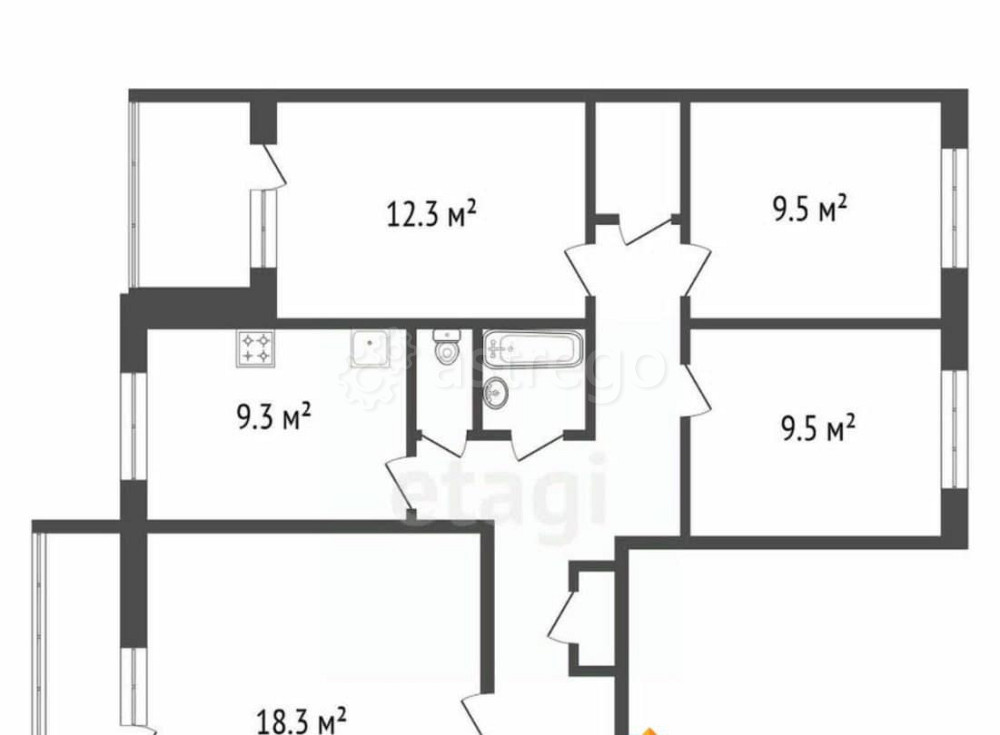 4-комн. квартира, 76.5 м2, 5/9 эт. Красноярск - изображение 2