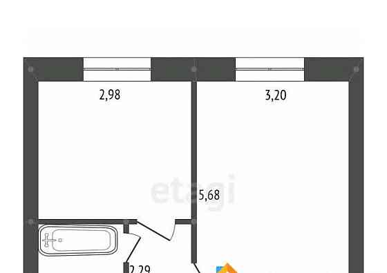 1-комн. квартира, 32 м2, 2/3 эт. Белогорск