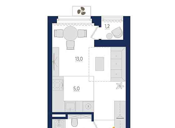 1-комн. квартира, 25.4 м2, 2/22 эт. Уфа