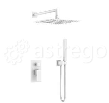 Душевой комплект BOHEME Qubic 474-3-MW White Matt Новосибирск - изображение 1