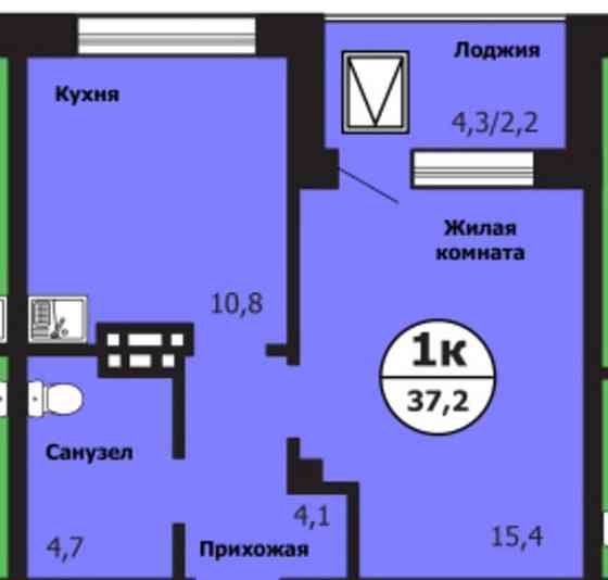 1-комн. квартира, 37.2 м2, 4/19 эт. Красноярск