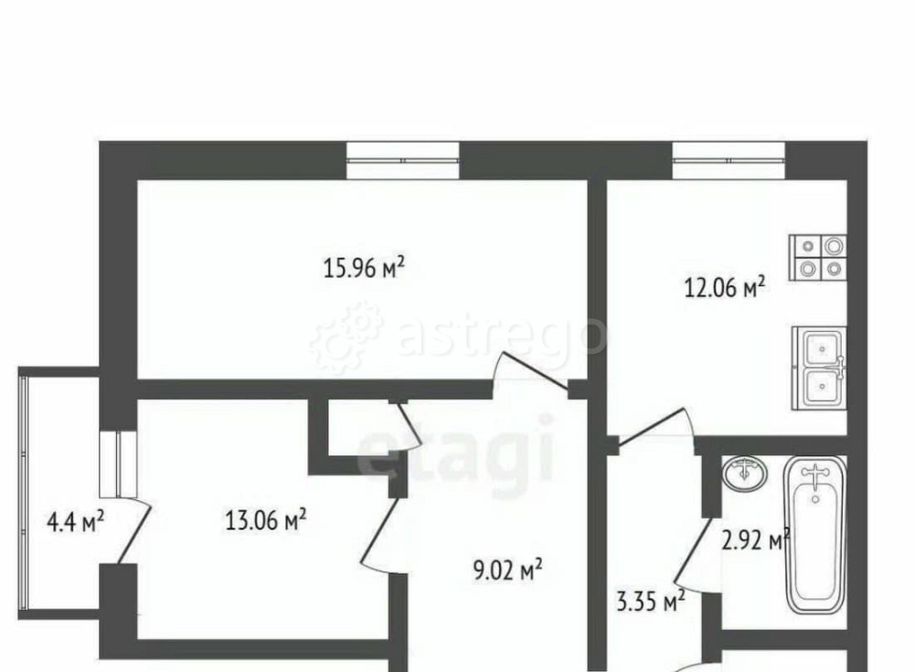 2-комн. квартира, 57.9 м2, 8/9 эт. Стерлитамак - изображение 2