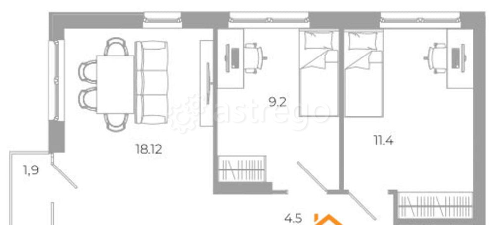 3-комн. квартира, 67.1 м2, 3/25 эт. Астрахань - изображение 1