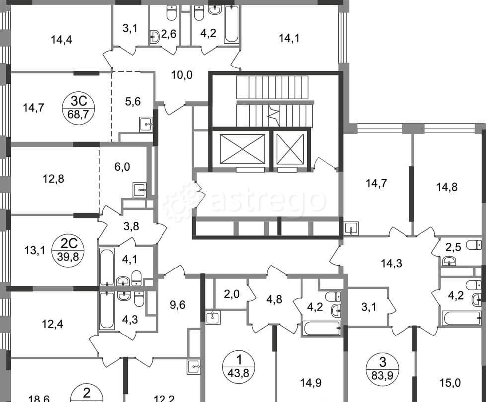 3-комн. квартира, 83 м2, 8/17 эт. Москва - изображение 5