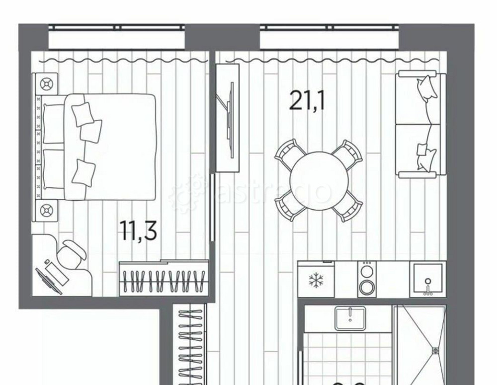 2-комн. апарт-ы, 38.4 м2, 4/13 эт. Санкт-Петербург - изображение 1