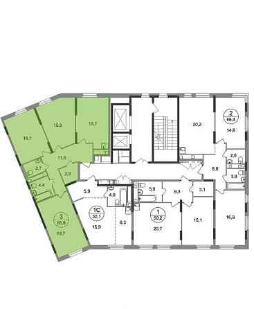 3-комн. квартира, 88 м2, 15/17 эт. Москва