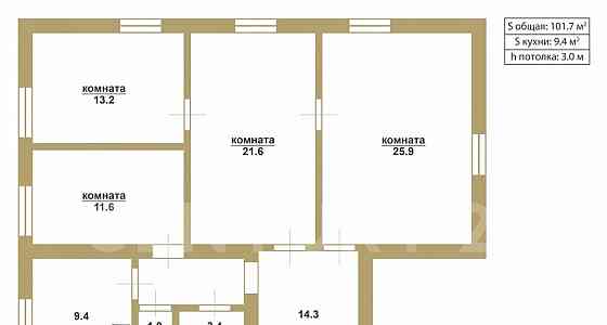 4-комн. квартира, 101.7 м2, 2/6 эт. Санкт-Петербург