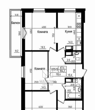 4-комн. квартира, 104.25 м2, 11/23 эт. Санкт-Петербург