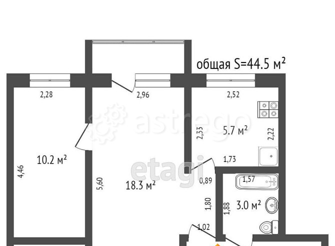 2-комн. квартира, 43.9 м2, 4/5 эт. Бийск - изображение 2