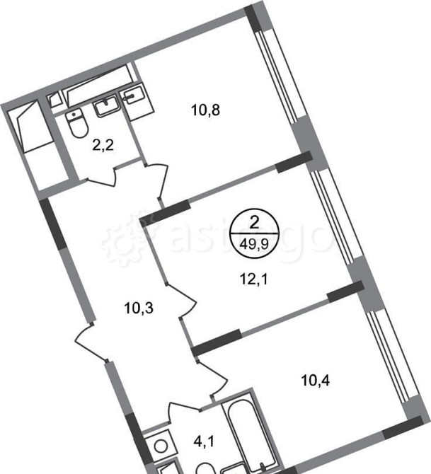 2-комн. квартира, 49 м2, 4/17 эт. Москва - изображение 1