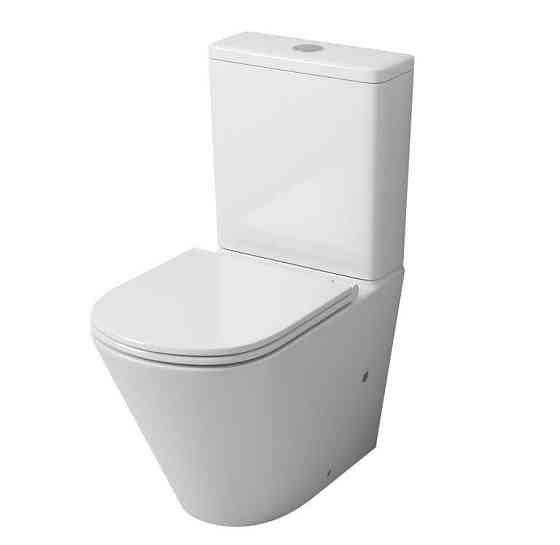 Унитаз GR-4450S 605*380*825 напольный БЕЗОБОДКОВЫЙ с тонкой крышкой 2 места GROSSMAN Москва