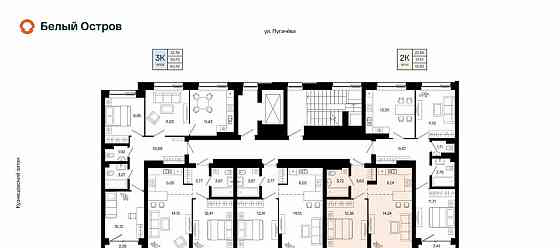 2-комн. квартира, 39.98 м2, 2/31 эт. Уфа