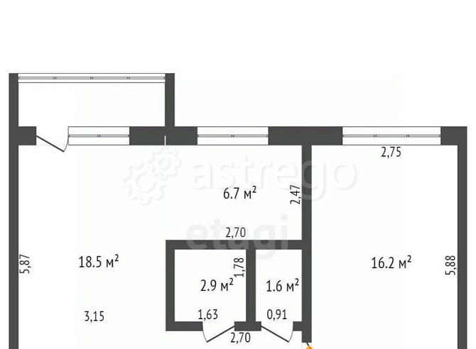 2-комн. квартира, 50.2 м2, 3/5 эт. Бийск - изображение 4