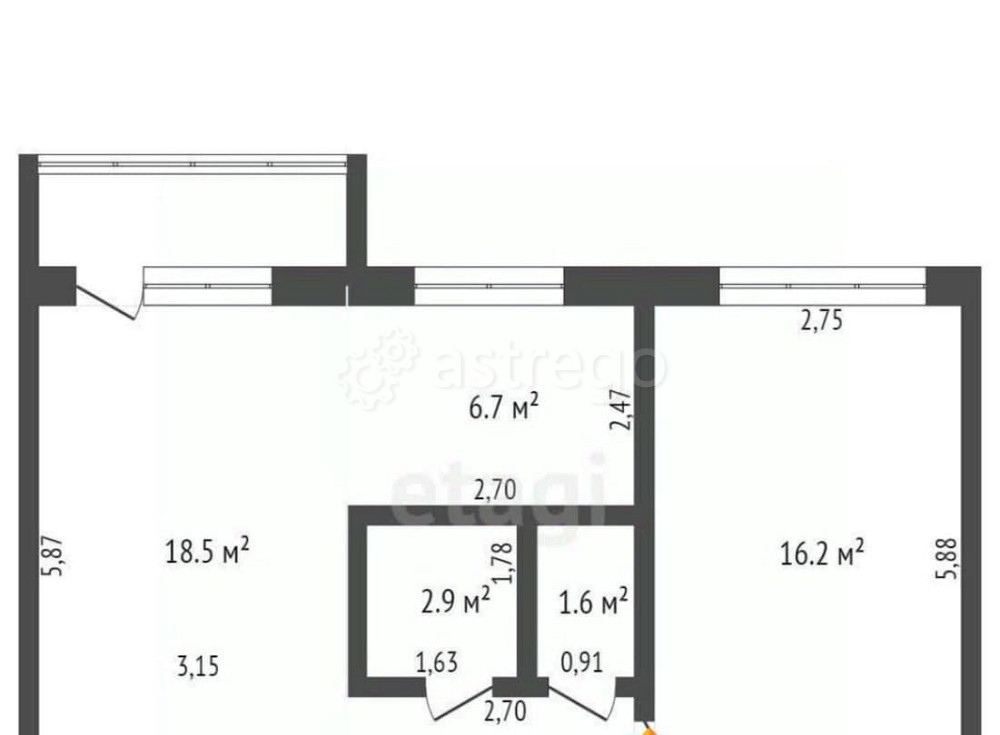 2-комн. квартира, 50.2 м2, 3/5 эт. Бийск - изображение 4