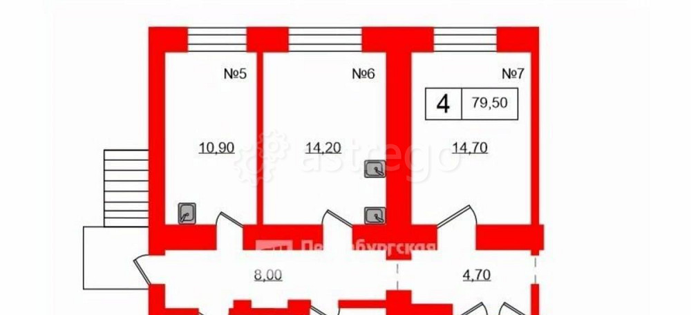 Свободного назначения, 79.5 м2 Санкт-Петербург - изображение 4