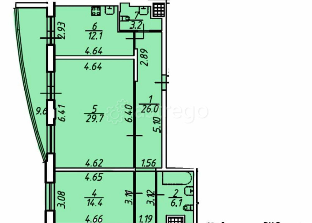 3-комн. квартира, 114.3 м2, 10/28 эт. Санкт-Петербург - изображение 1