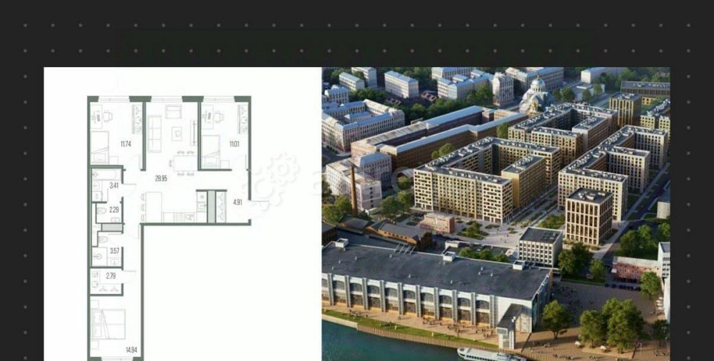 3-комн. квартира, 83.61 м2, 5/10 эт. Санкт-Петербург - изображение 1