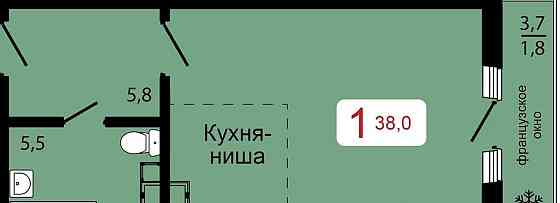 1-комн. квартира, 38 м2, 2/17 эт. Красноярск