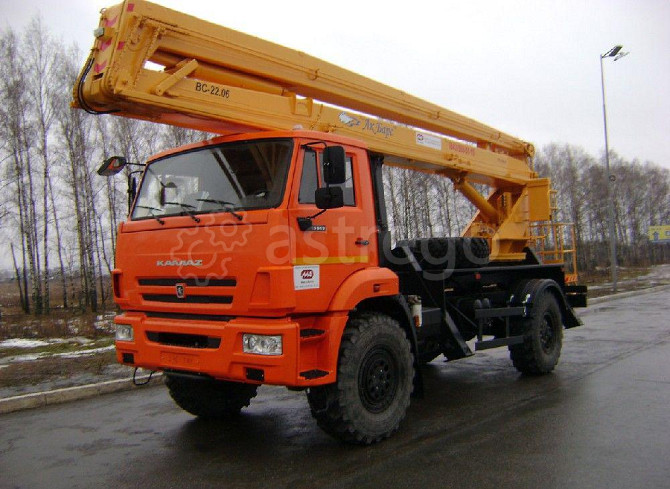 Автовышка ВС-22.06 с ЭИ трехколенный на шасси КАМАЗ 43502 Самара - изображение 1