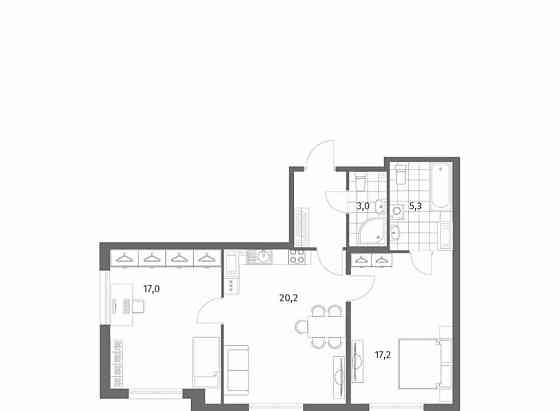 2-комн. квартира, 66.9 м2, 13/13 эт. Санкт-Петербург