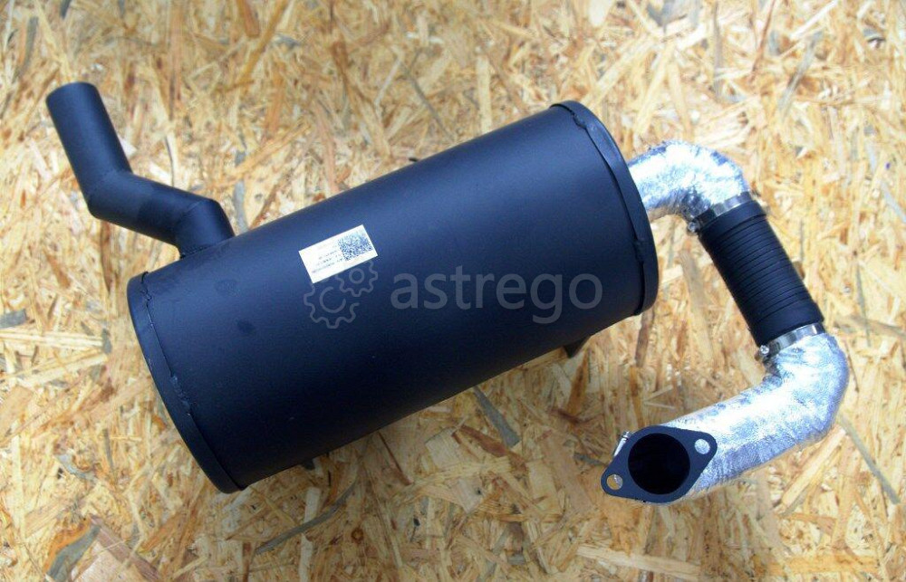 Глушитель с мембраной/трубкой 90°, фланец на 4 отверстия ДВС XINCHAI на LONKING CDM307/308 Уфа - изображение 1