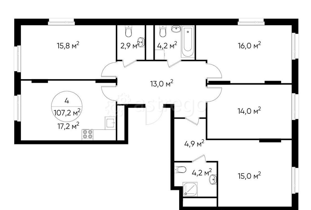 4-комн. квартира, 107 м2, 15/17 эт. Москва - изображение 1
