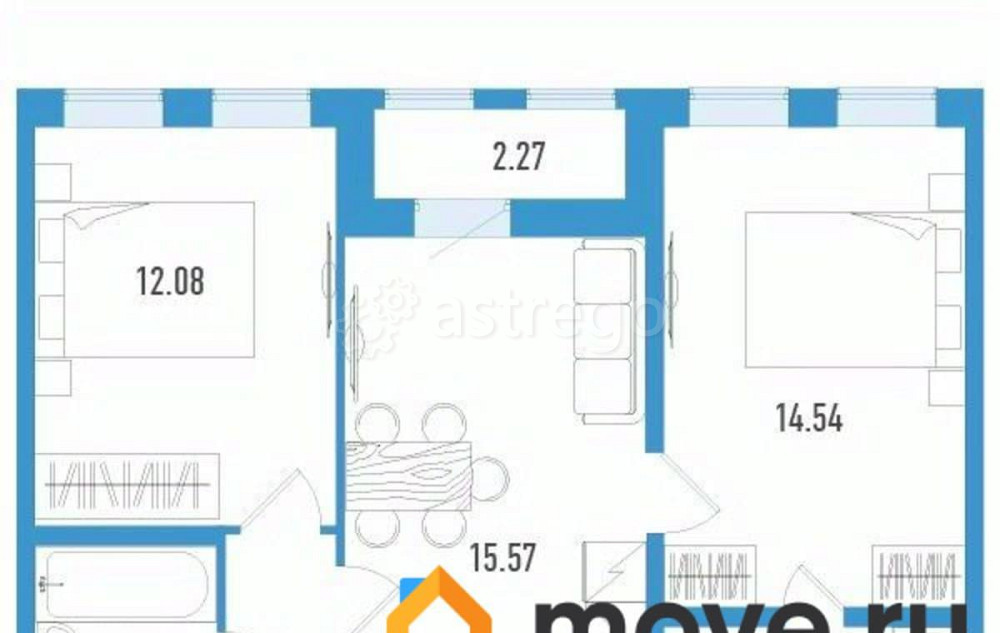 2-комн. квартира, 57 м2, 3/12 эт. Санкт-Петербург - изображение 1
