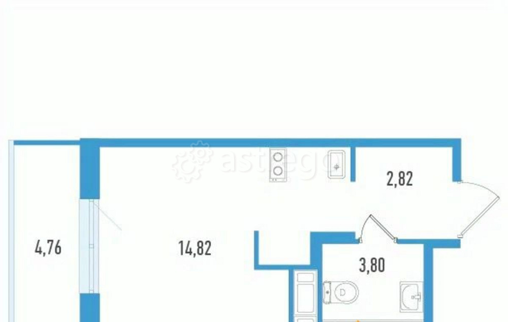 Студия, 22.87 м2, 6/12 эт. Санкт-Петербург - изображение 1