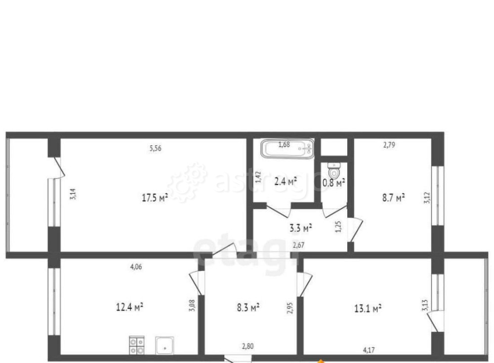 3-комн. квартира, 70.2 м2, 4/5 эт. Белокуриха - изображение 5