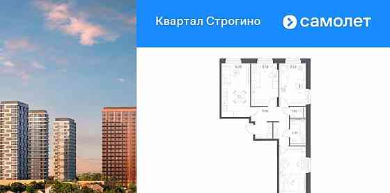 3-комн. квартира, 76.18 м2, 2/24 эт. Красногорск