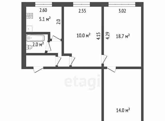 3-комн. квартира, 58.2 м2, 1/5 эт. Стерлитамак
