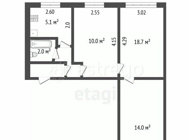 3-комн. квартира, 58.2 м2, 1/5 эт. Стерлитамак - изображение 4