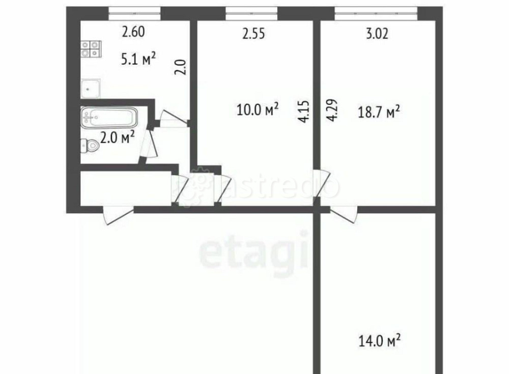 3-комн. квартира, 58.2 м2, 1/5 эт. Стерлитамак - изображение 4