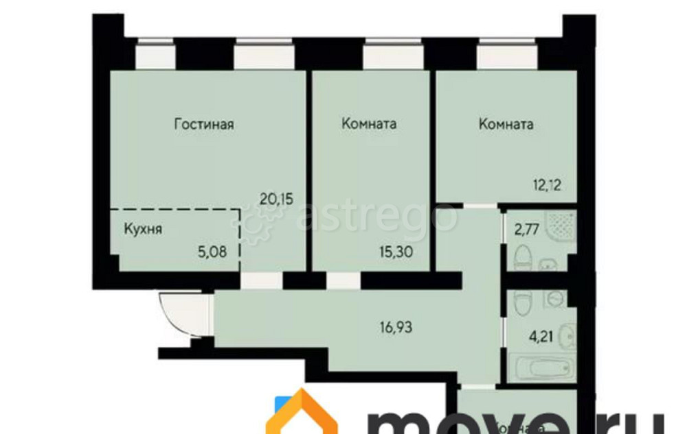 4-комн. квартира, 91.4 м2, 5/8 эт. Красноярск - изображение 1