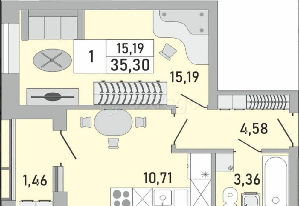 1-комн. квартира, 35 м2, 17/25 эт. Уфа - изображение 7