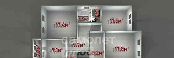 4-комн. квартира, 93.6 м2, 6/17 эт. Подольск
