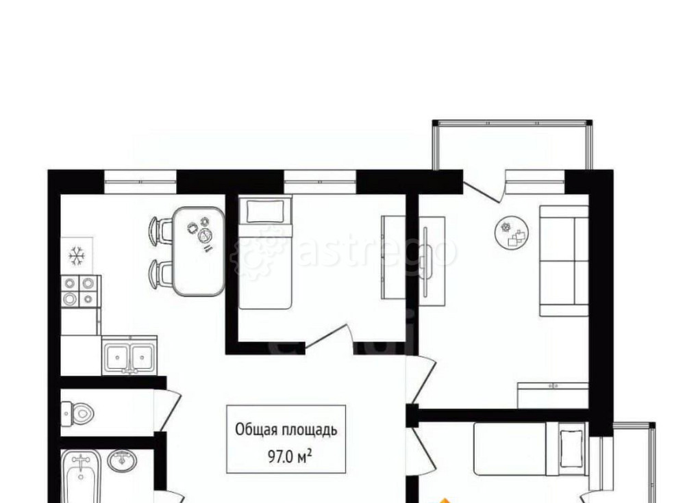 3-комн. квартира, 97.7 м2, 3/5 эт. Горно-Алтайск - изображение 5
