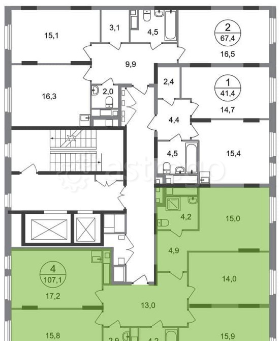 4-комн. квартира, 107 м2, 17/17 эт. Москва - изображение 4