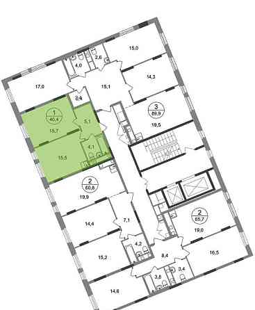 1-комн. квартира, 40 м2, 13/17 эт. Москва