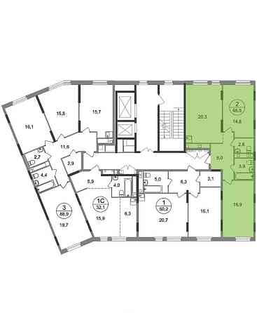 2-комн. квартира, 66 м2, 7/17 эт. Москва